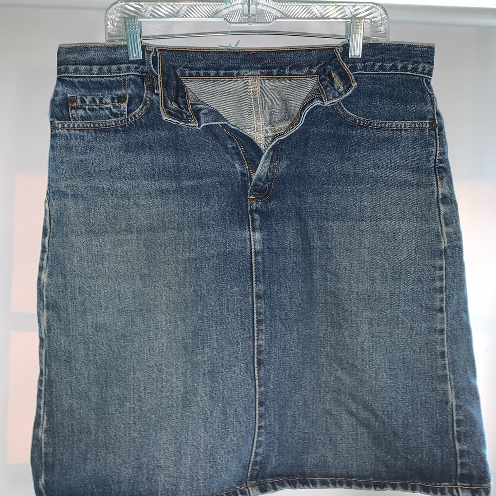 Knee length jean skirt